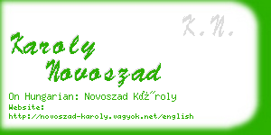 karoly novoszad business card